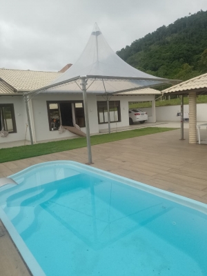 TENDA CHAPÉU DE BRUXA 5X5MTS TRANSPARENTE 